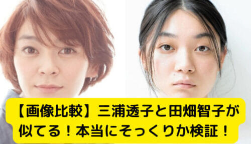 【画像比較】三浦透子と田畑智子が似てる！本当にそっくりか検証！